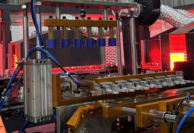 High speed blow molding heater
